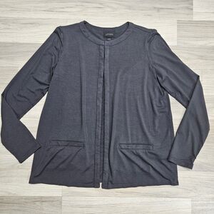 J. Jill Wearever Collection Gray Longsleeve Cardigan Size Small Lightweight